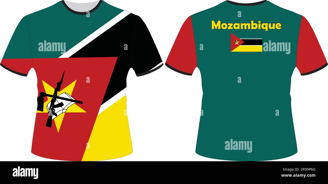 T Shirts Design with Mozambique Flag Vector Stock Vector
