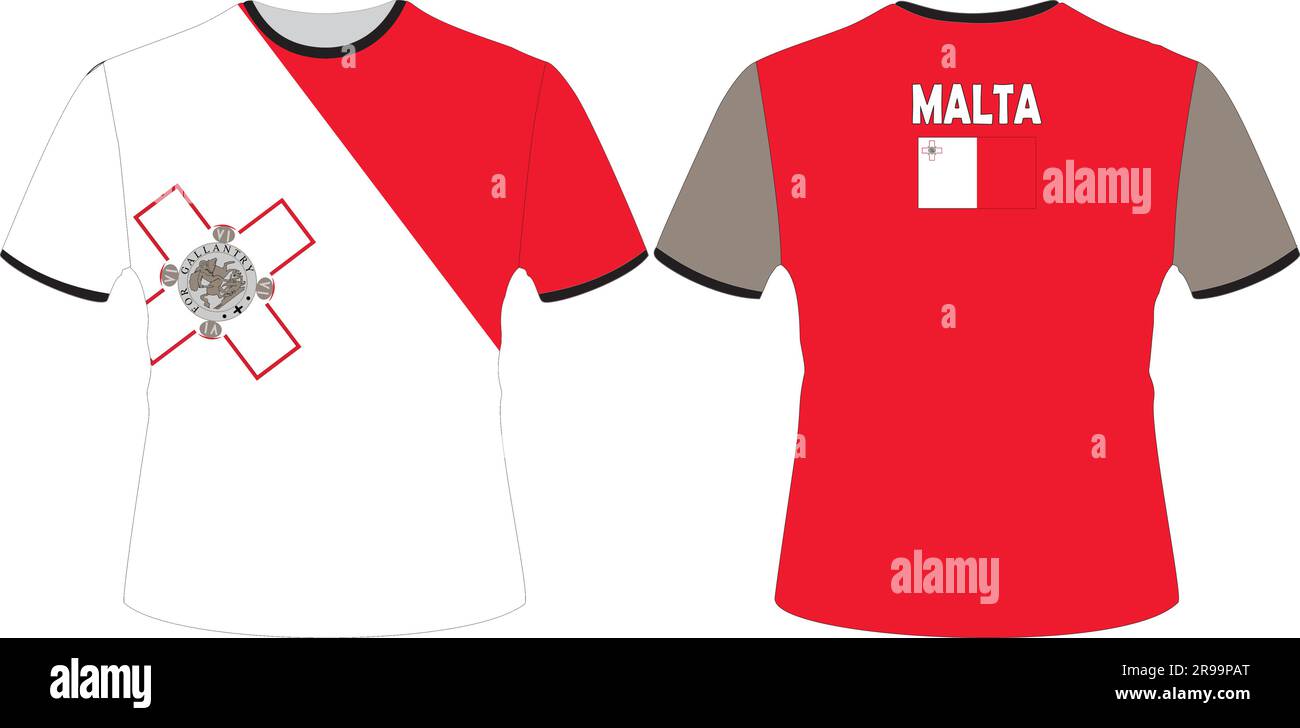 T Shirts Design with Malta Flag Vector Stock Vector