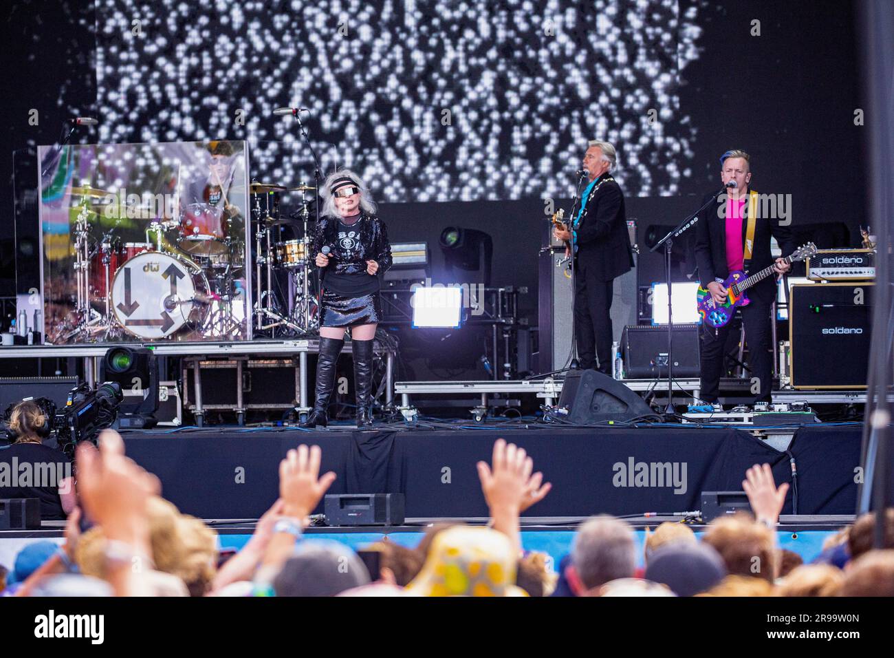 Blondie performs during Glastonbury Festival in Worthy Farm, Somerset ...