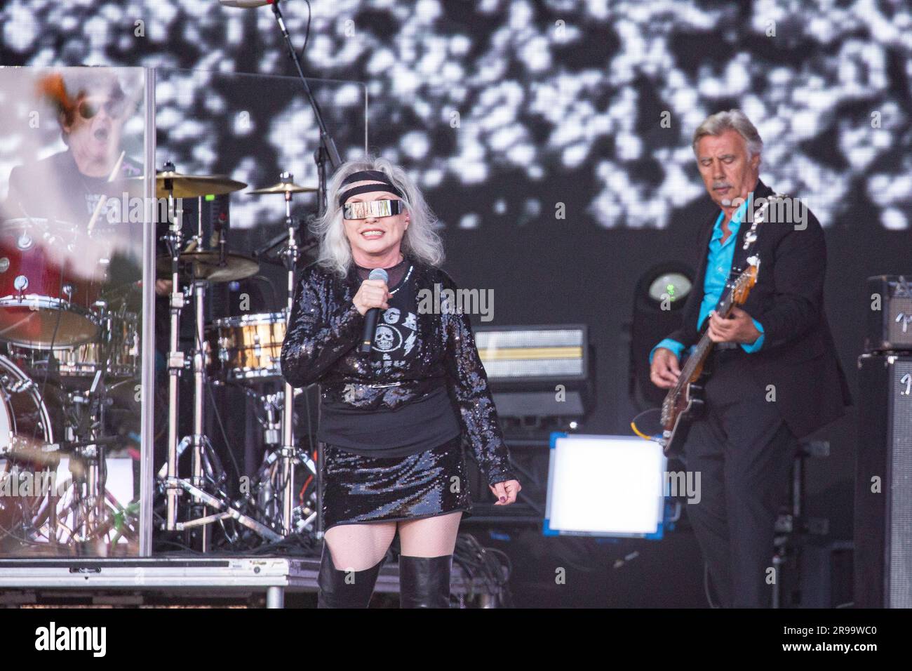 Blondie performs during Glastonbury Festival in Worthy Farm, Somerset