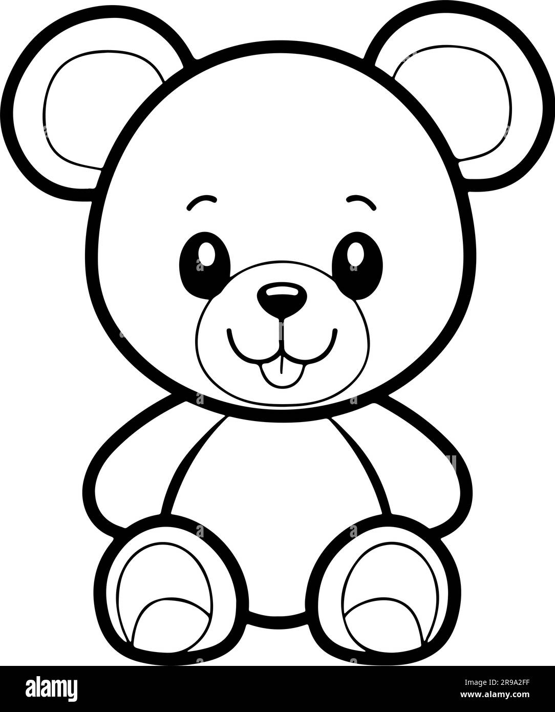 Vector illustration adorable teddy bear plush toy vector art Stock