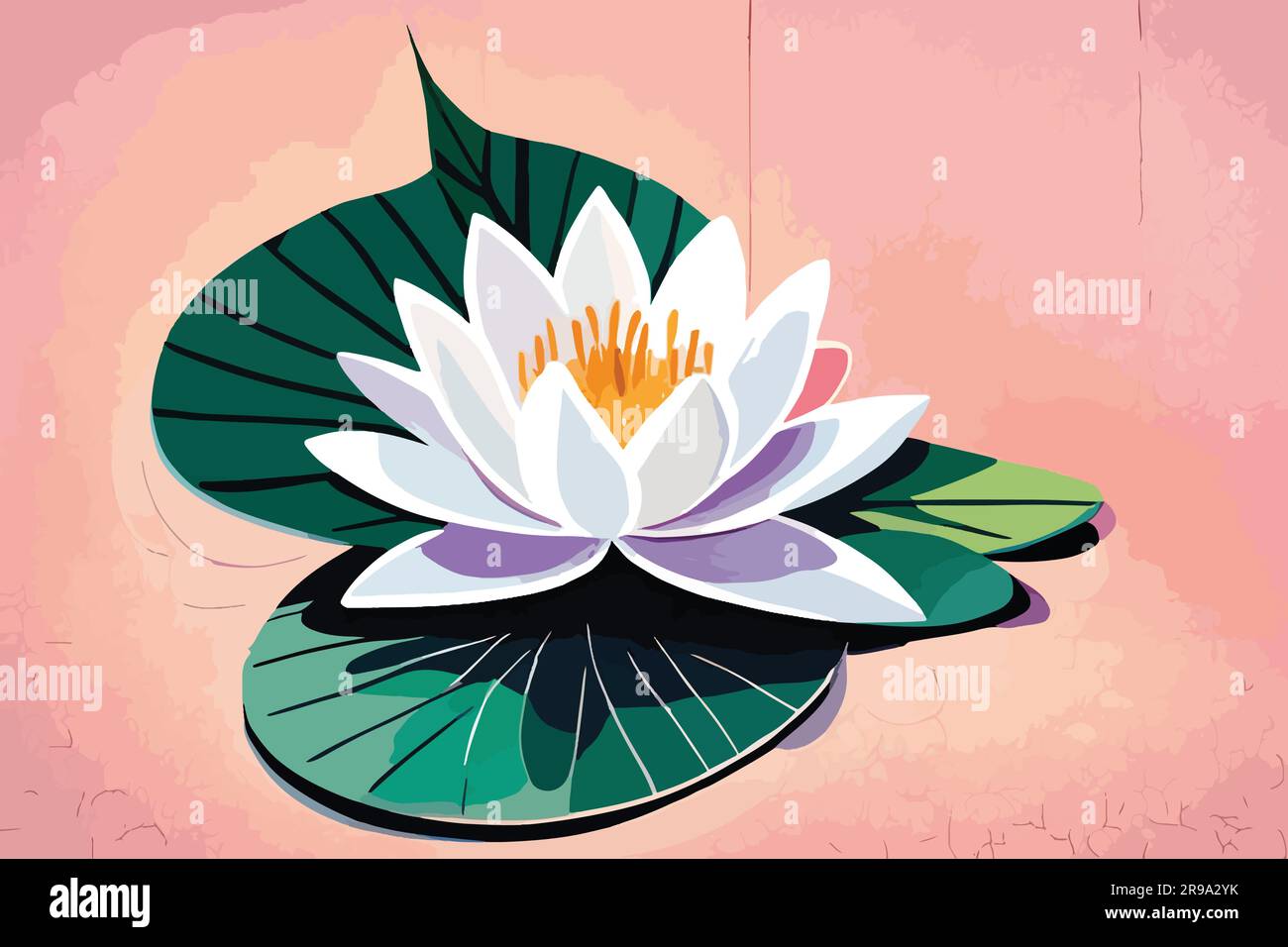 water lily flower watercolor art Stock Vector Image & Art - Alamy