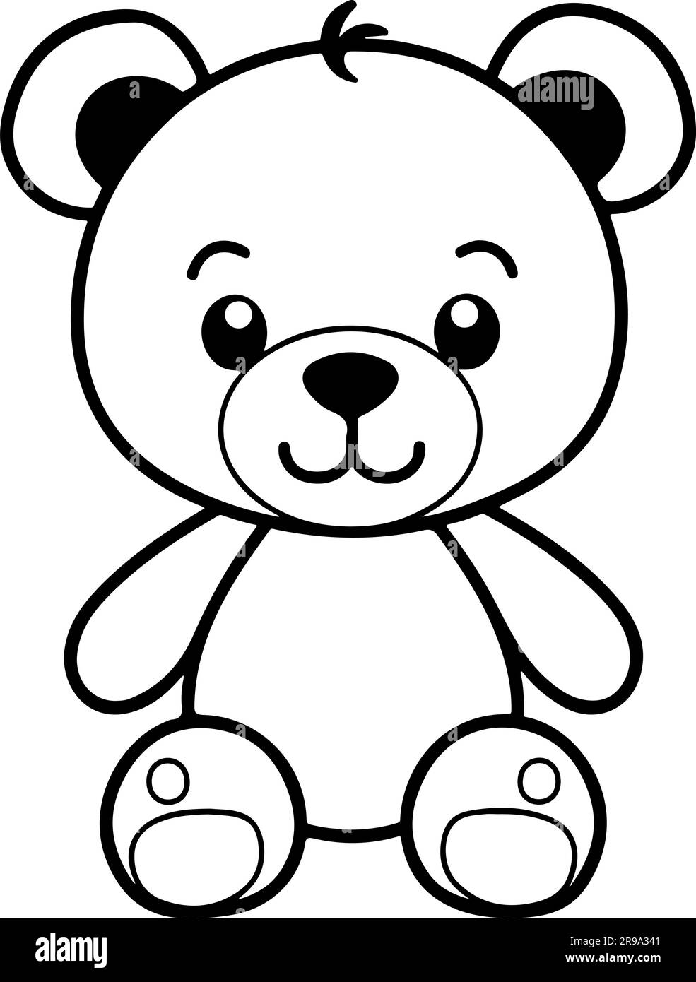 Vector illustration adorable teddy bear plush toy vector art Stock ...