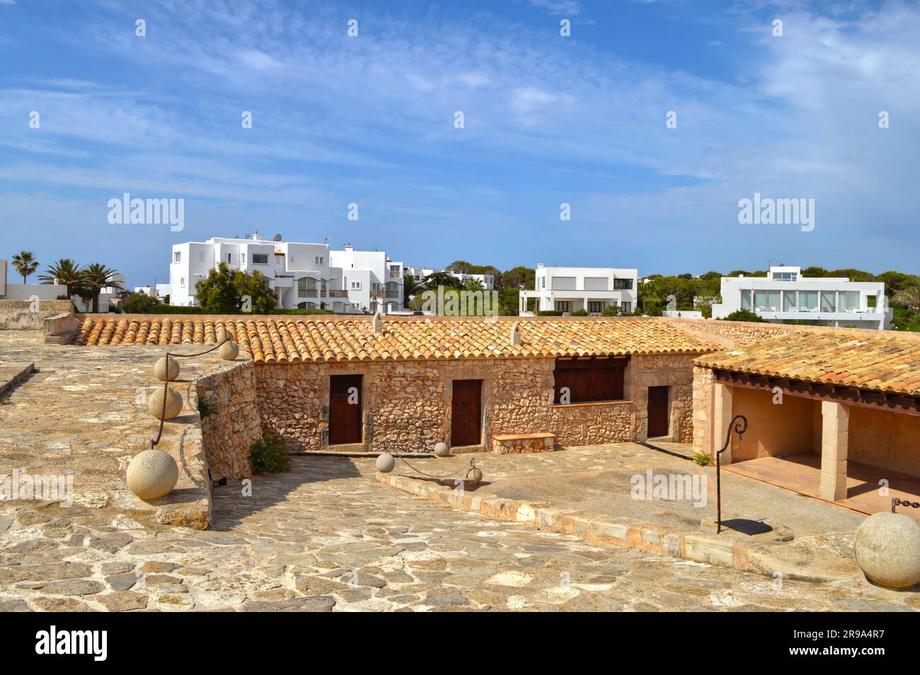 Inside the Es Forti on the coast of Csla D'or In Majorca in Majorca, a Spanish island in the Medite Stock Photo