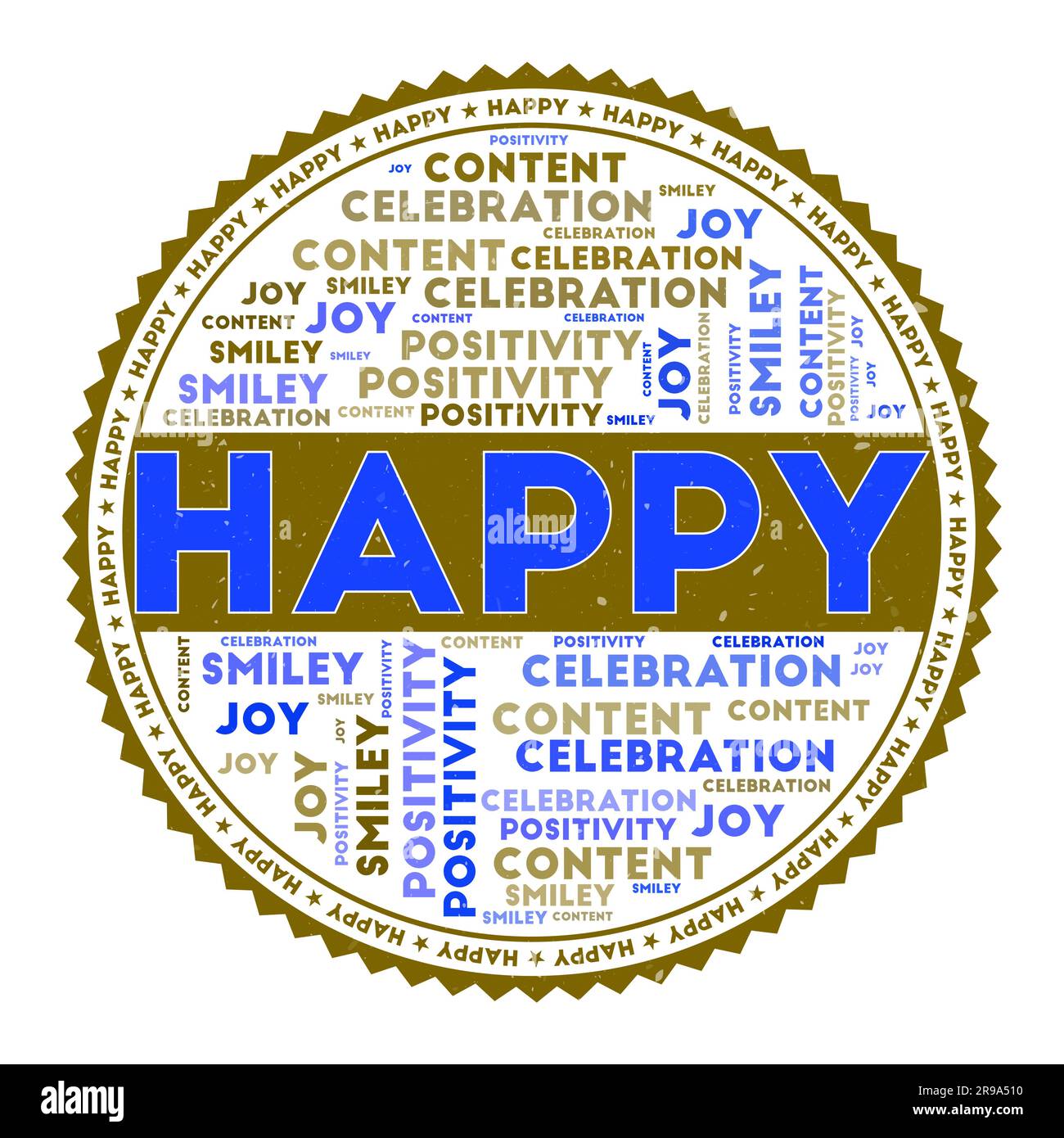 HAPPY word image. Happy concept with word clouds and round text. Nice ...