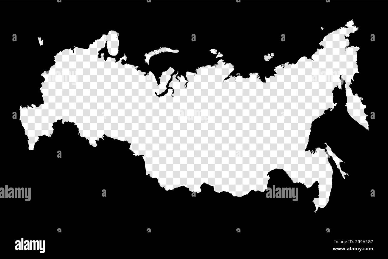 Stencil map of Russia. Simple and minimal transparent map of Russia