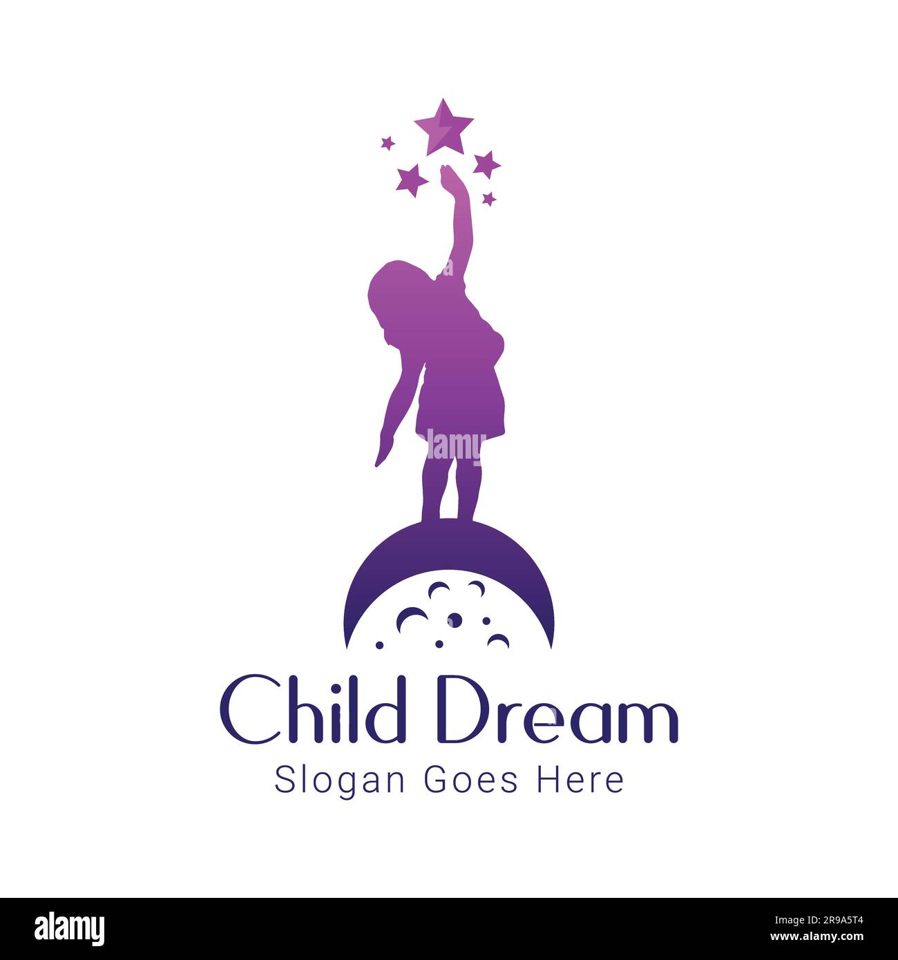 Child Dream Logo Design Child Reaching Dream Logotype Stock Vector