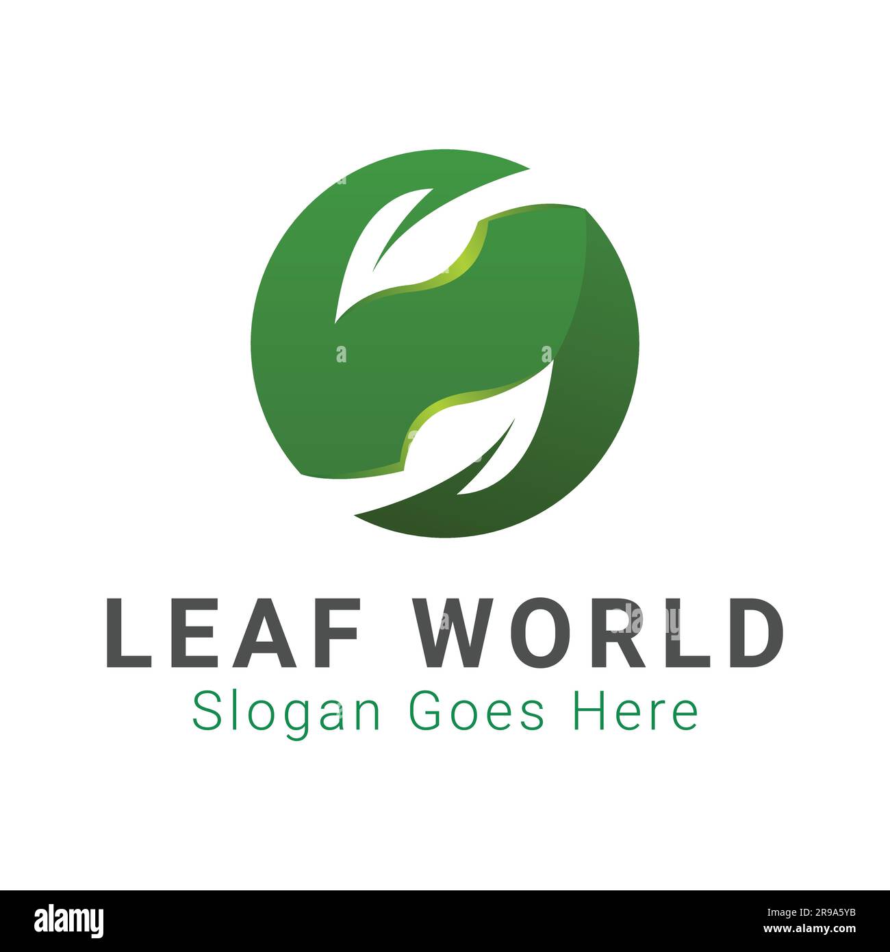 Leaf World Logo Design Save World Eco Friendly World Logotype Stock Vector