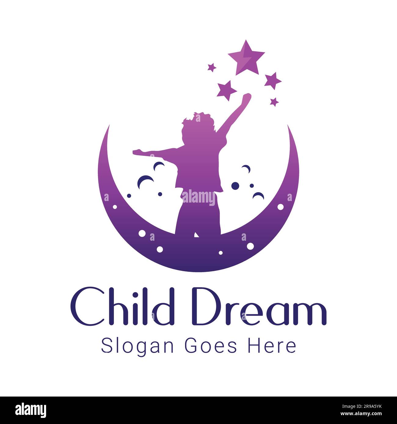 Child Dream Logo Design Child Reaching Dream Logotype Stock Vector