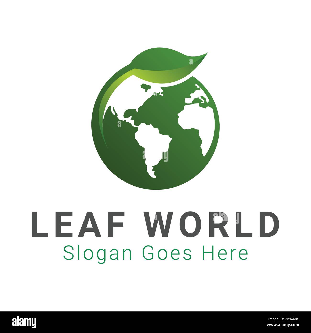 Leaf World Logo Design Save World Eco Friendly World Logotype Stock Vector