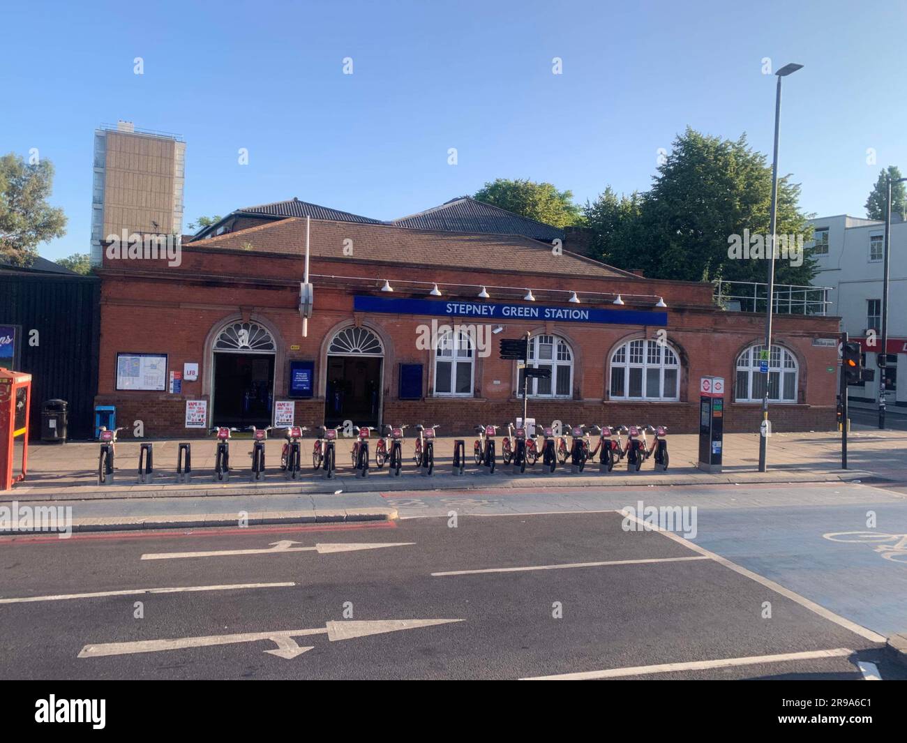 Stepney Green Underground Station - July 2023 Stock Photo