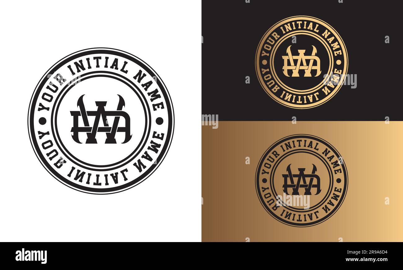 Left Side Intital R Interlocking Initals Interlocking w a hi-res stock photography and images - Alamy