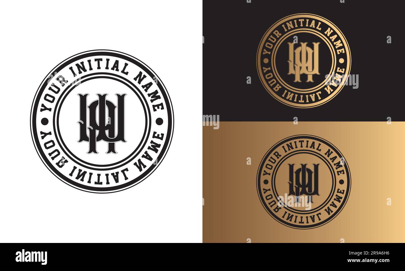 Luxury Initial WA or AW Monogram Letter Text Logo Streetwear Fashion WA Initial Logotype Traditional Inital Font Stock Vector