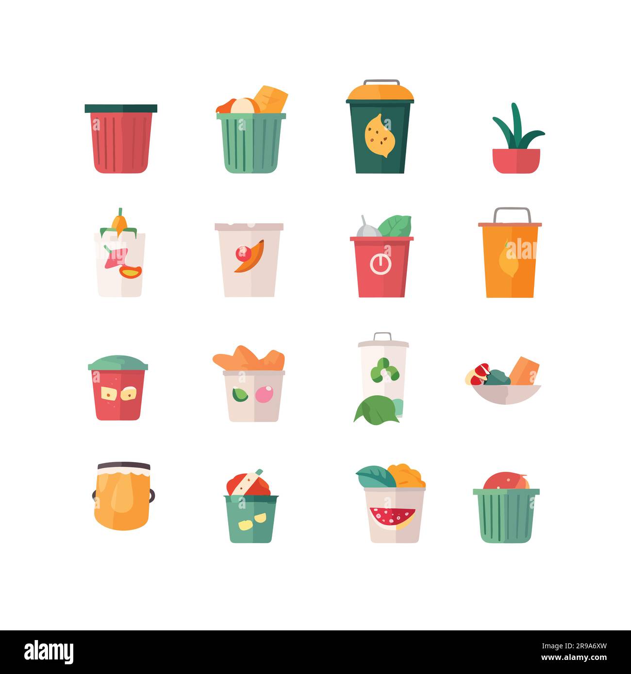 Trash set vector illustration isolated Stock Vector Image & Art - Alamy