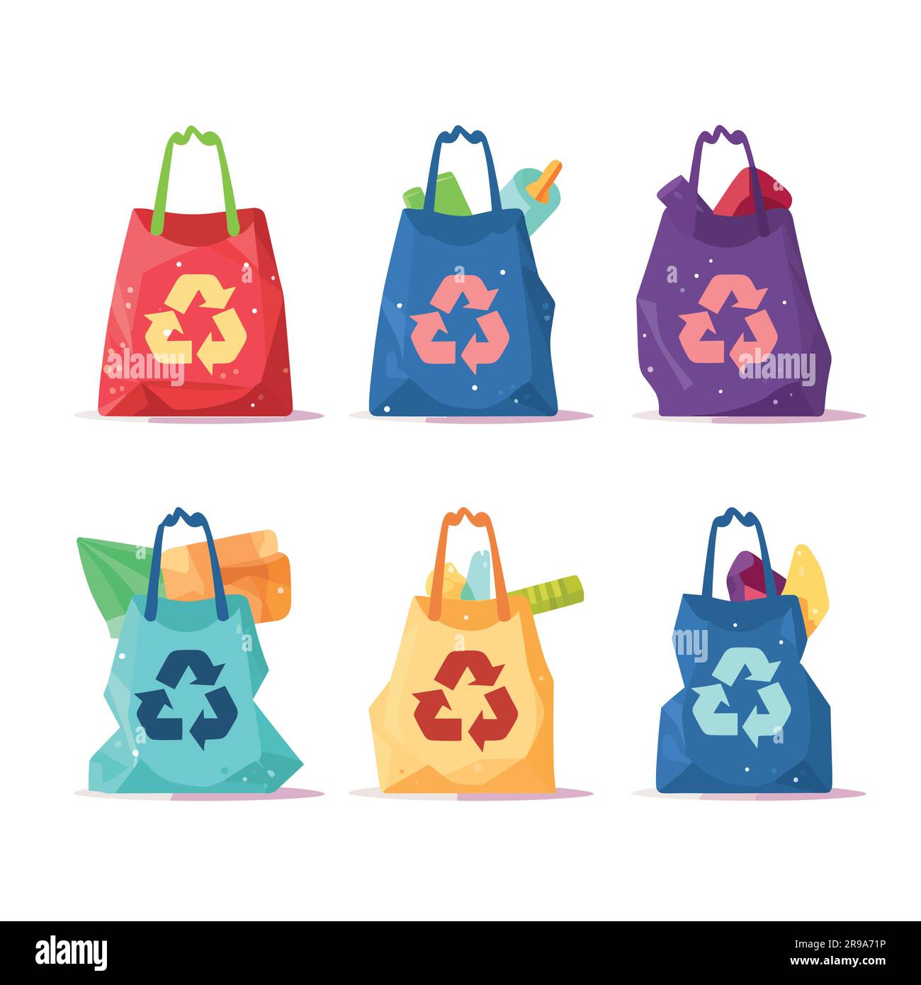 Recyclable plastic bag set vector isolated Stock Vector Image & Art Alamy
