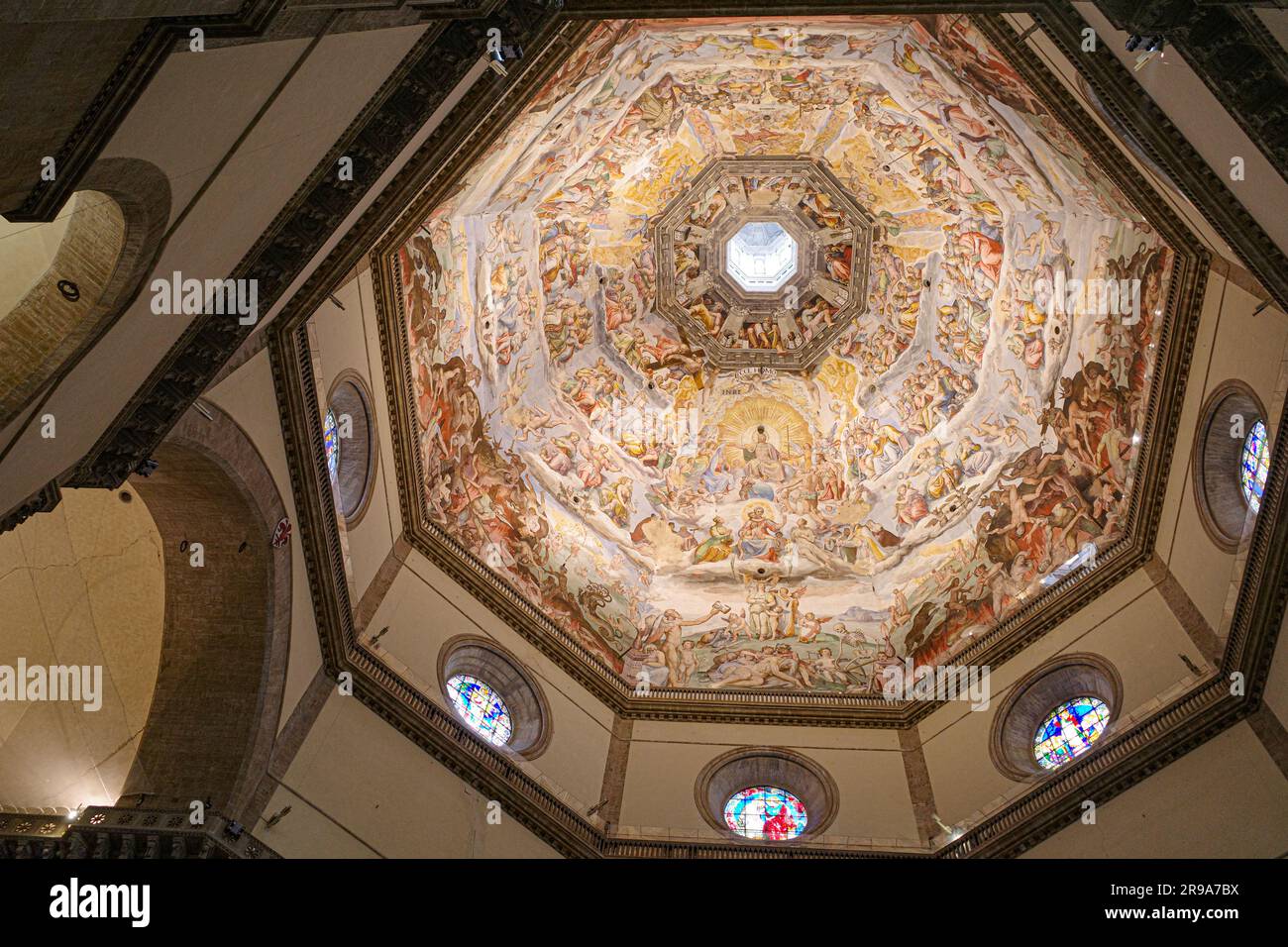 Florence, Italy - 21 Nov, 2022: 'The Last Judgement' painting on the ceiling of the Duomo, Florence Stock Photo