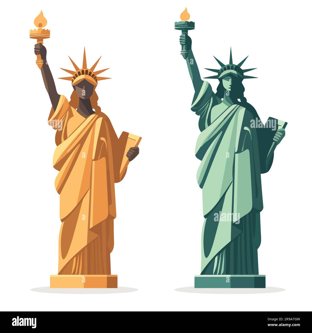Statue of liberty usa vector logo hires stock photography and images