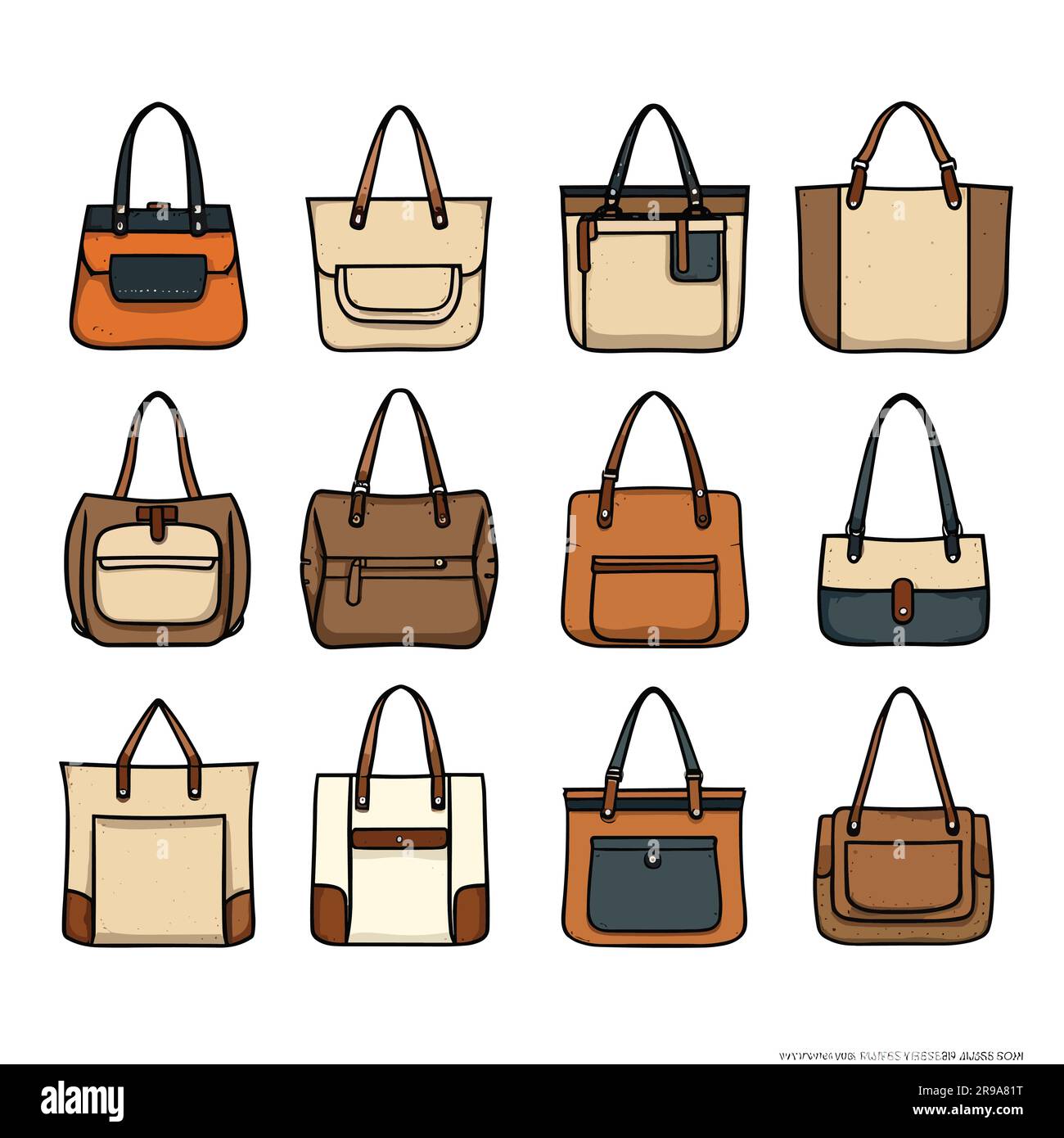 Tote bag set vector isolated Stock Vector Image & Art Alamy