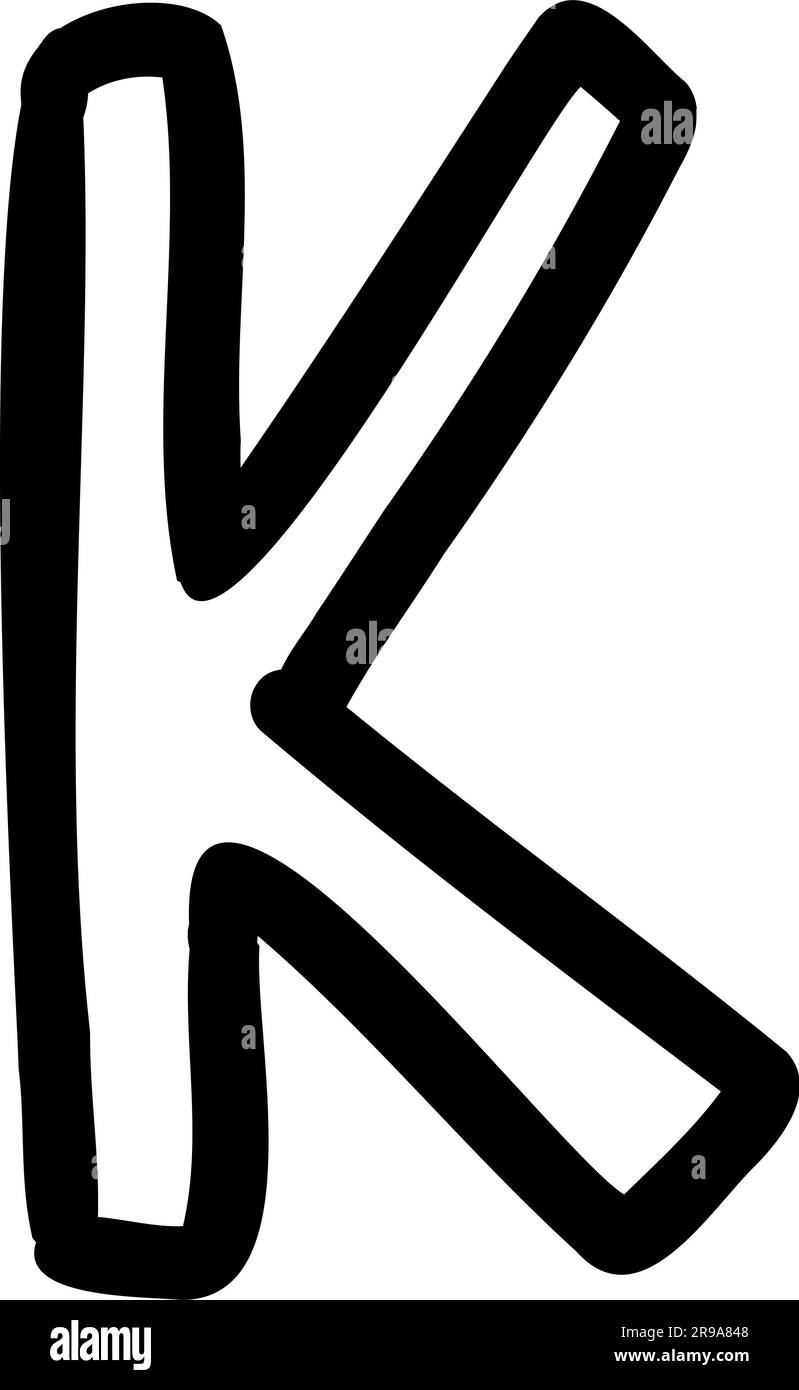Capital K letter of latin english outline font Stock Vector Image & Art
