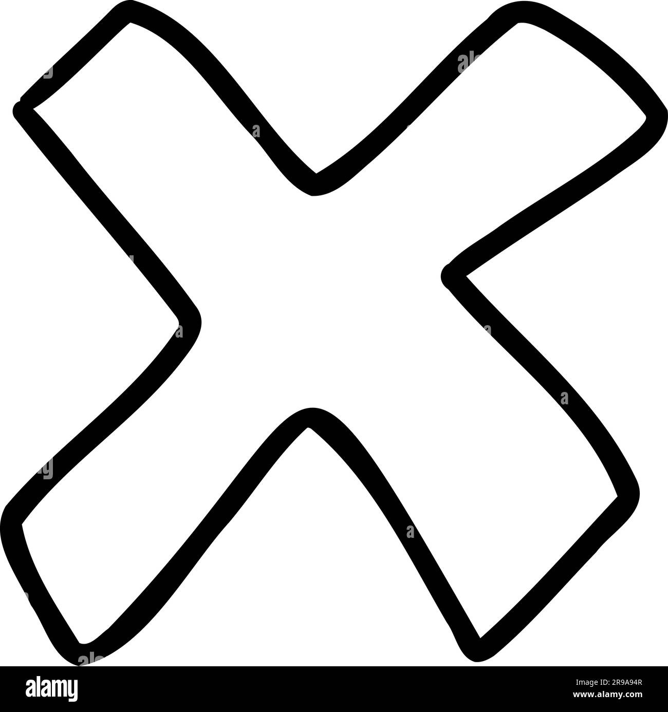 Cartoon x letter of latin english outline abc Stock Vector Image & Art