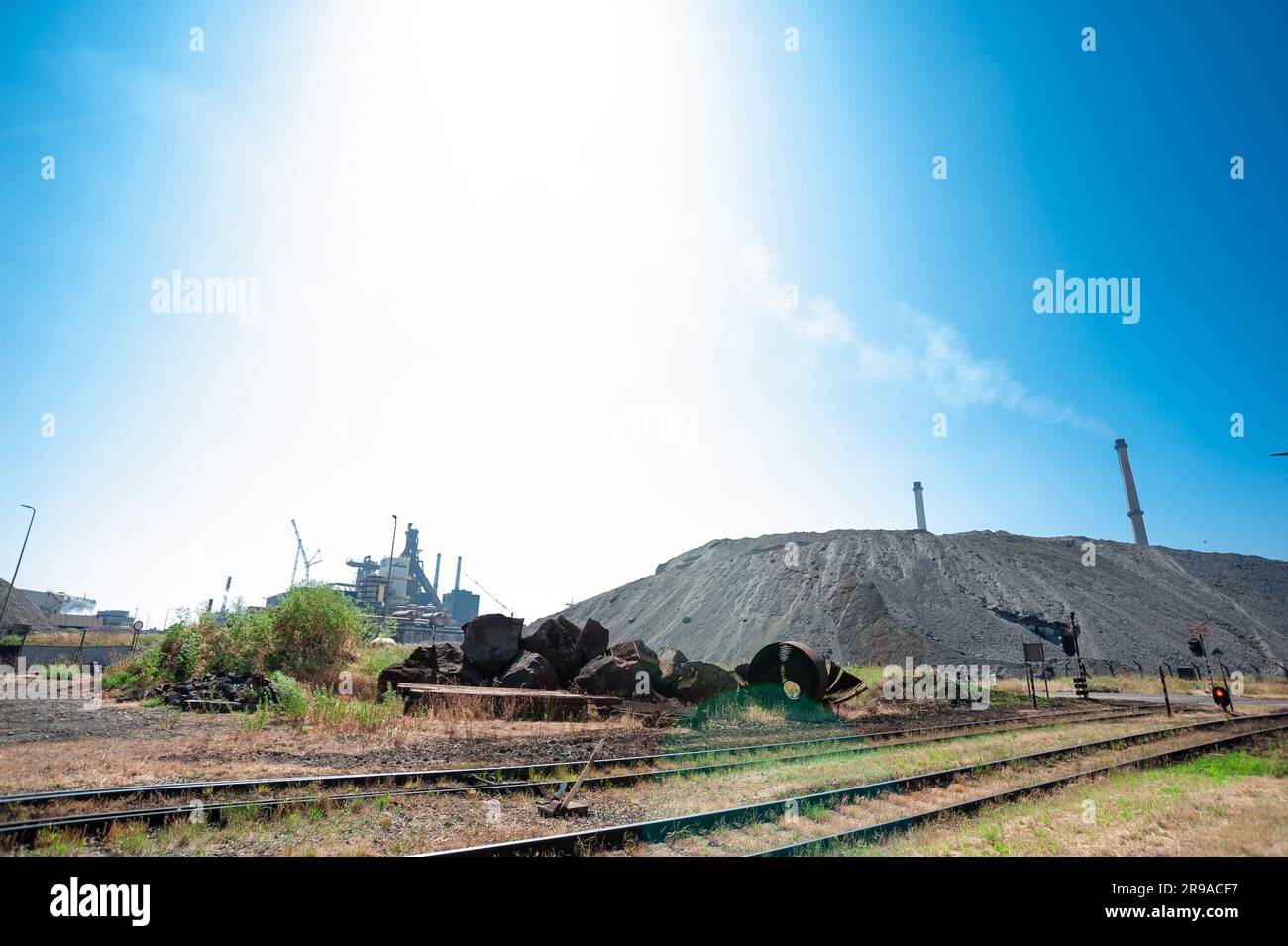 Environmental activists protest at Dutch Tata Steel plant