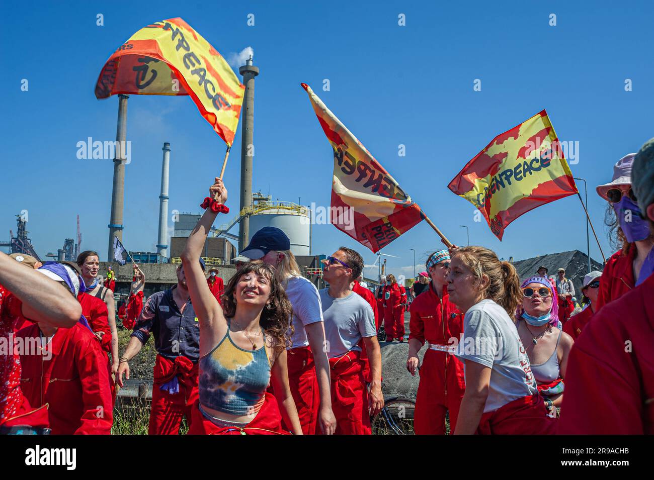 TaTa Steel. Ijmuiden, The Netherlands Saturday 24th June, 2023. Climate  activists, Green Peace and Extinction Rebellion held an illegal  demonstration Stock Photo - Alamy