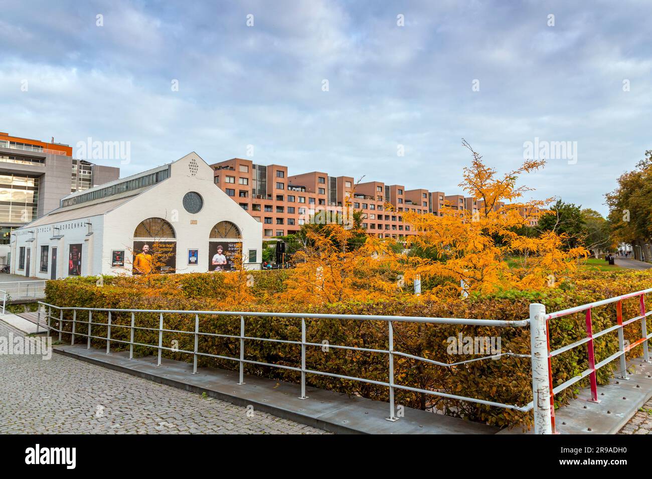 Maastricht, Holland - October 16, 2021: De Bordenhal Toneelgroep Maastricht, an independent theater and cafe-restaurant in Ceramique Center, Maastrich Stock Photo