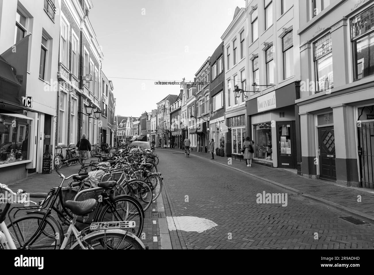 Utrecht, NL - OCT 9, 2021: Street view and traditional Dutch buildings