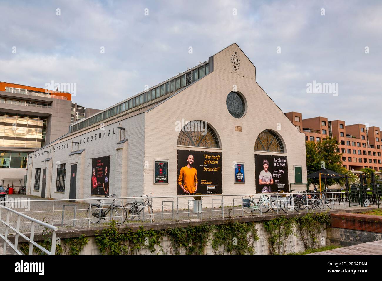 Maastricht, Holland - October 16, 2021: De Bordenhal Toneelgroep Maastricht, an independent theater and cafe-restaurant in Ceramique Center, Maastrich Stock Photo