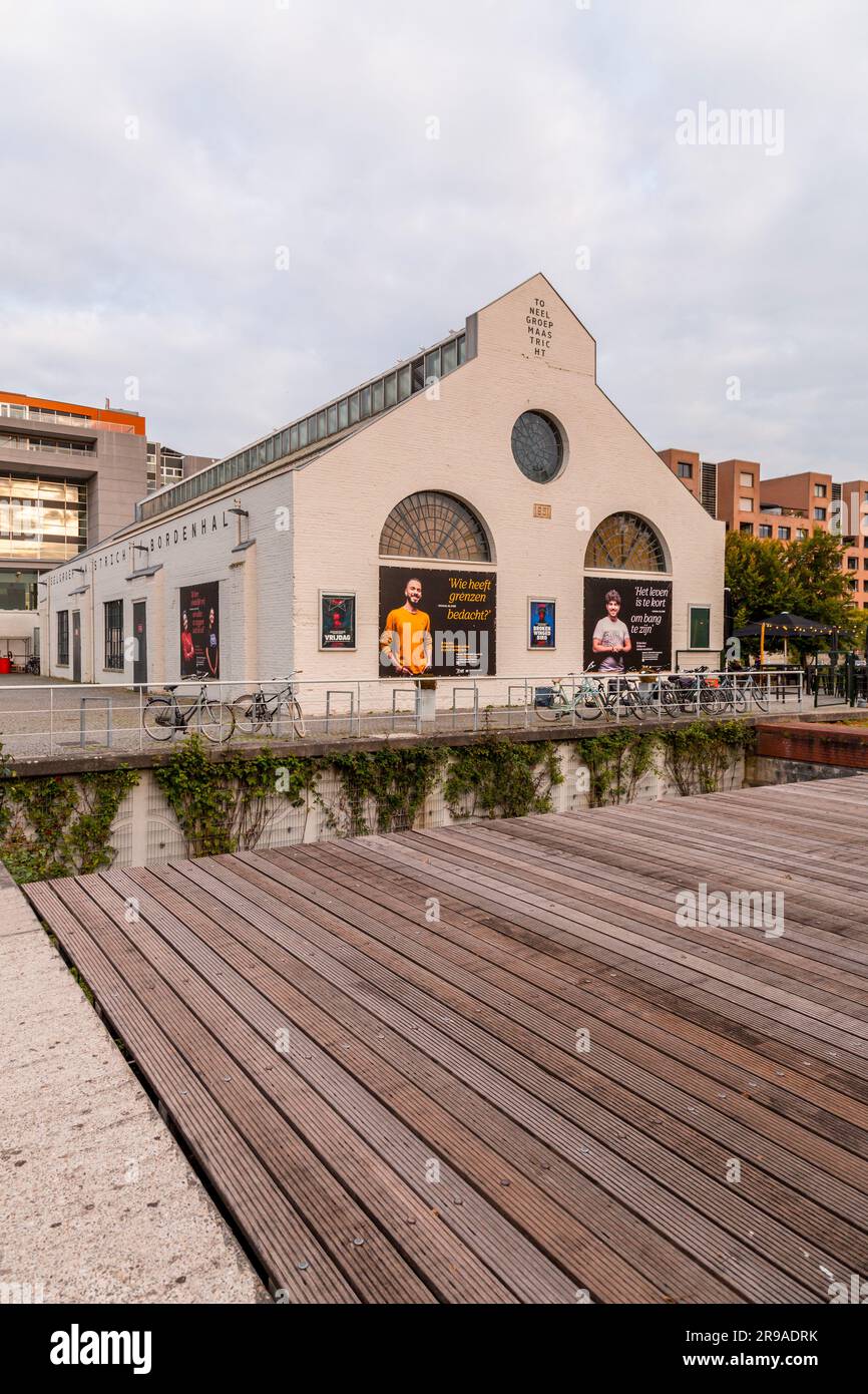 Maastricht, Holland - October 16, 2021: De Bordenhal Toneelgroep Maastricht, an independent theater and cafe-restaurant in Ceramique Center, Maastrich Stock Photo