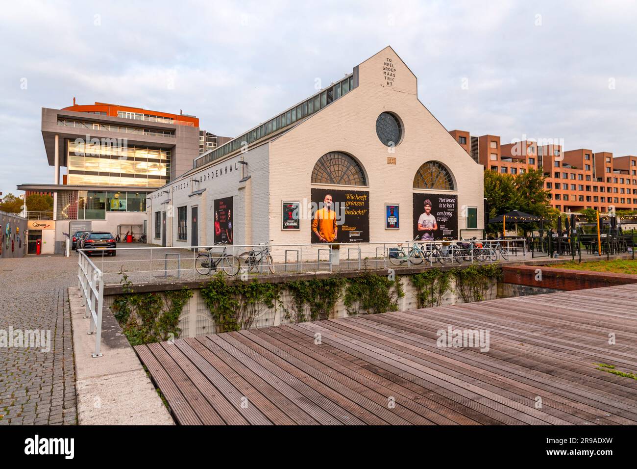 Maastricht, Holland - October 16, 2021: De Bordenhal Toneelgroep Maastricht, an independent theater and cafe-restaurant in Ceramique Center, Maastrich Stock Photo