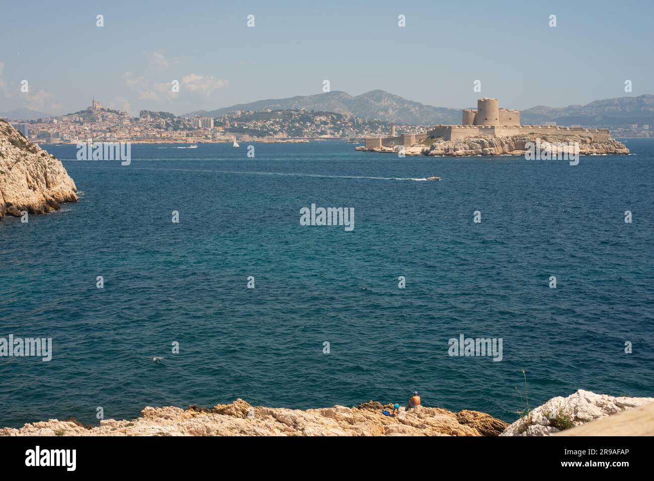 View from Île de Frioul, approximately 4 kilometres (2 miles) from ...