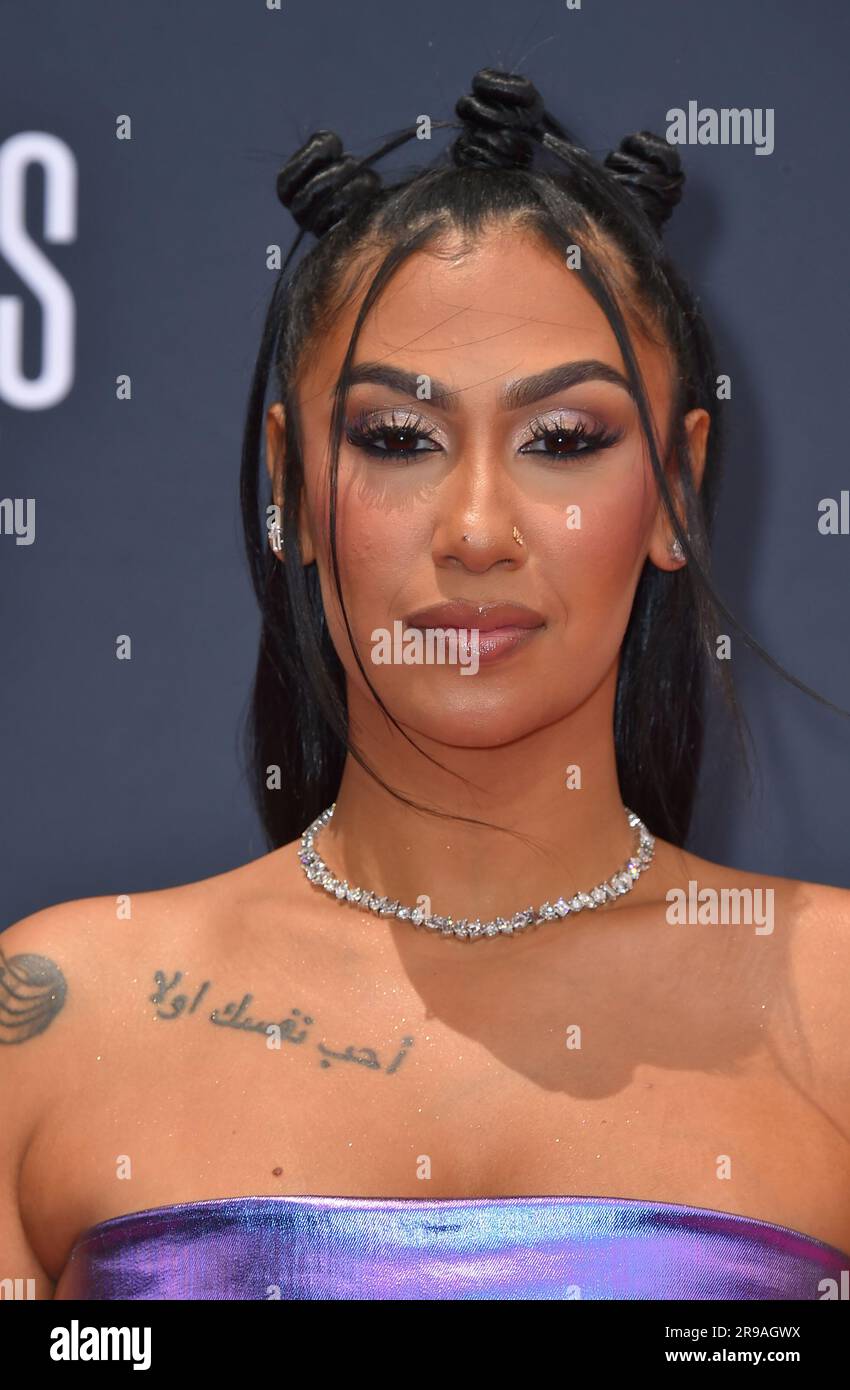 Queen Naija arrives at the BET Awards on Sunday, June 25, 2023, at the