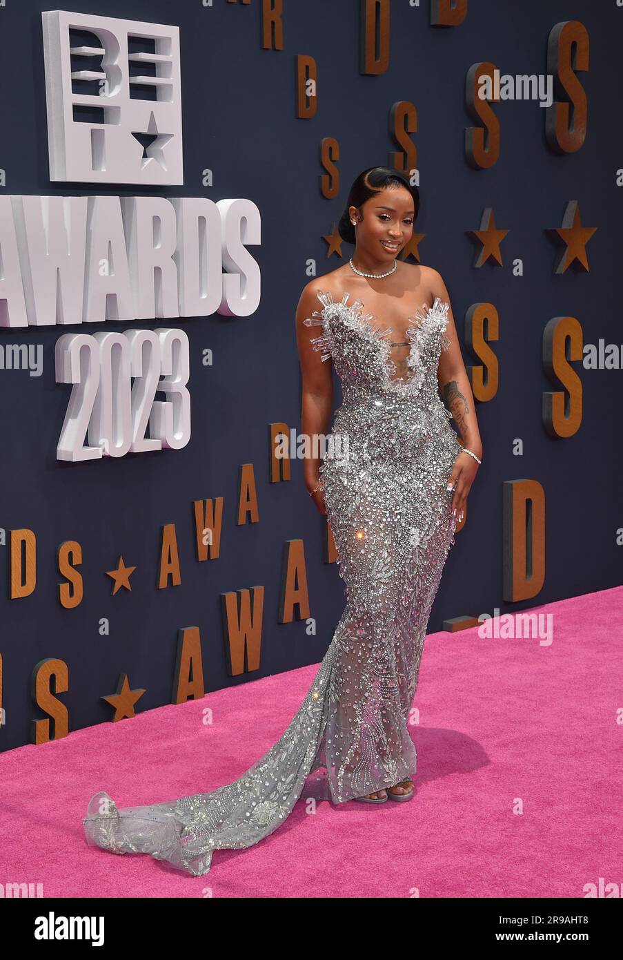 Uncle Waffles arrives at the BET Awards on Sunday, June 25, 2023, at