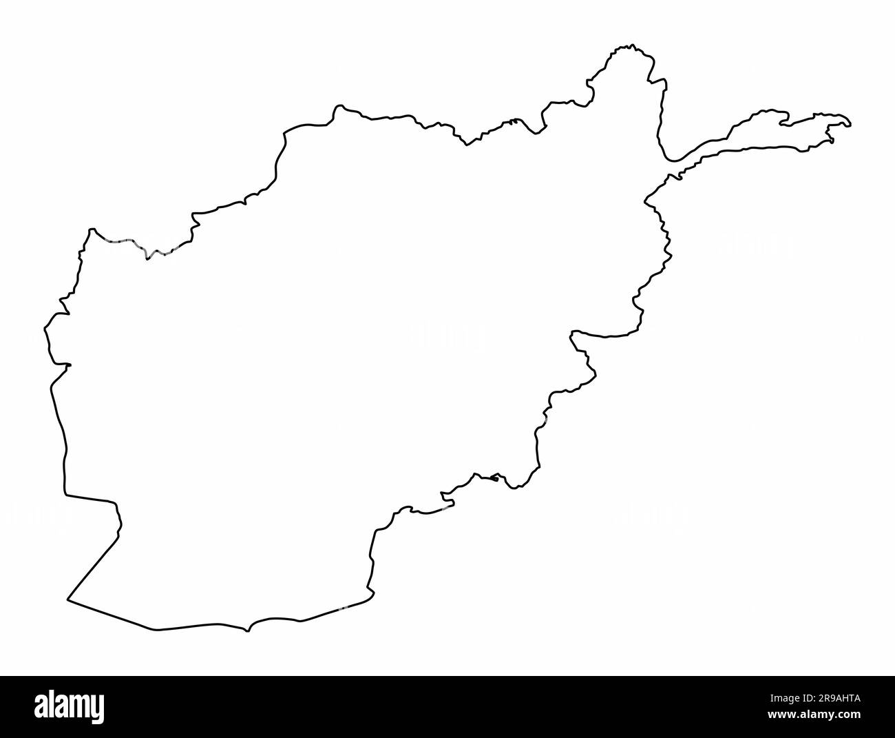 Afghanistan map outline isolated on white background Stock Vector