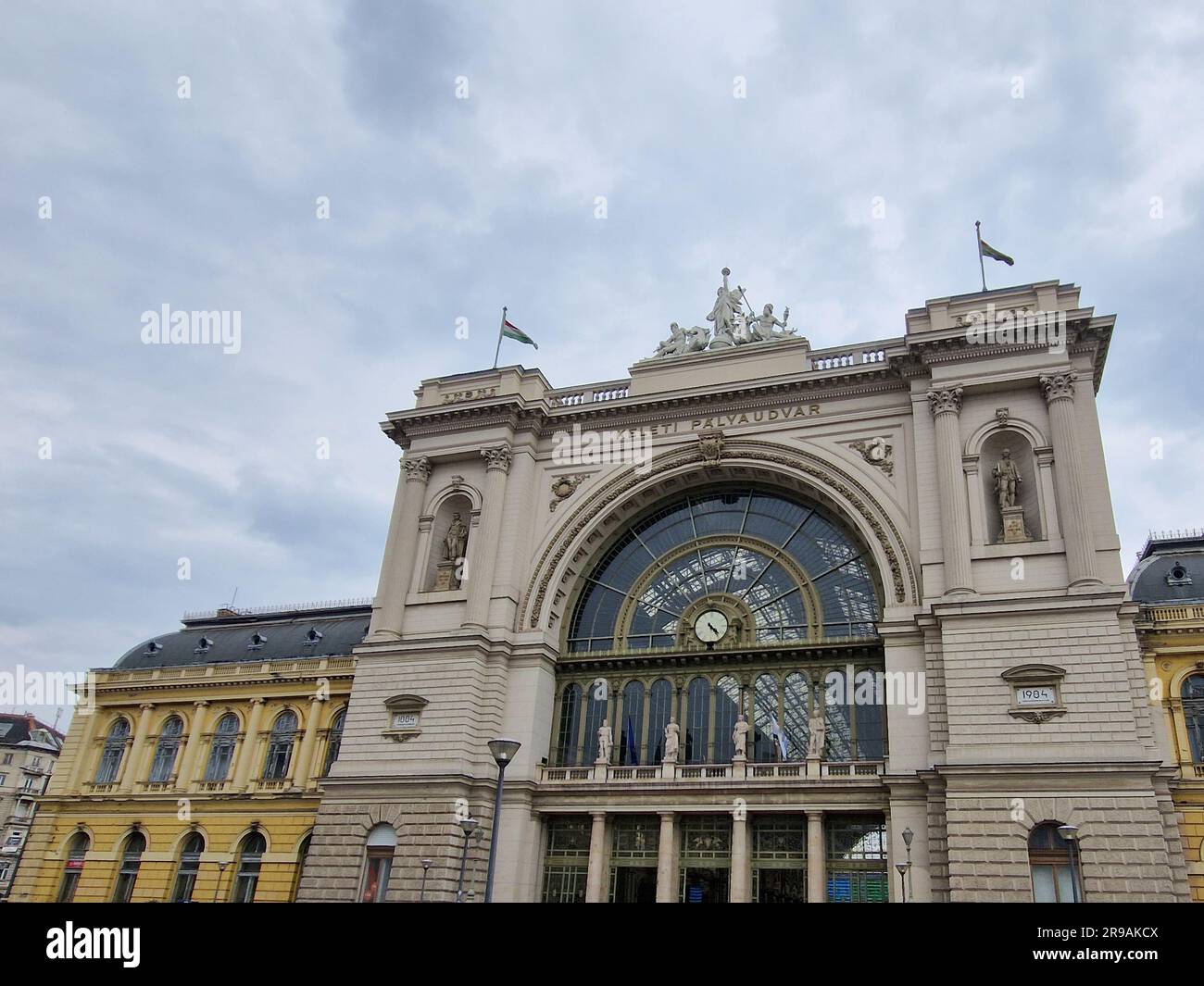 BUDAPEST/HUNGARY - 2023-05-19: Eastern railway station in Budapest. One of the big junctions of Budapest Stock Photo