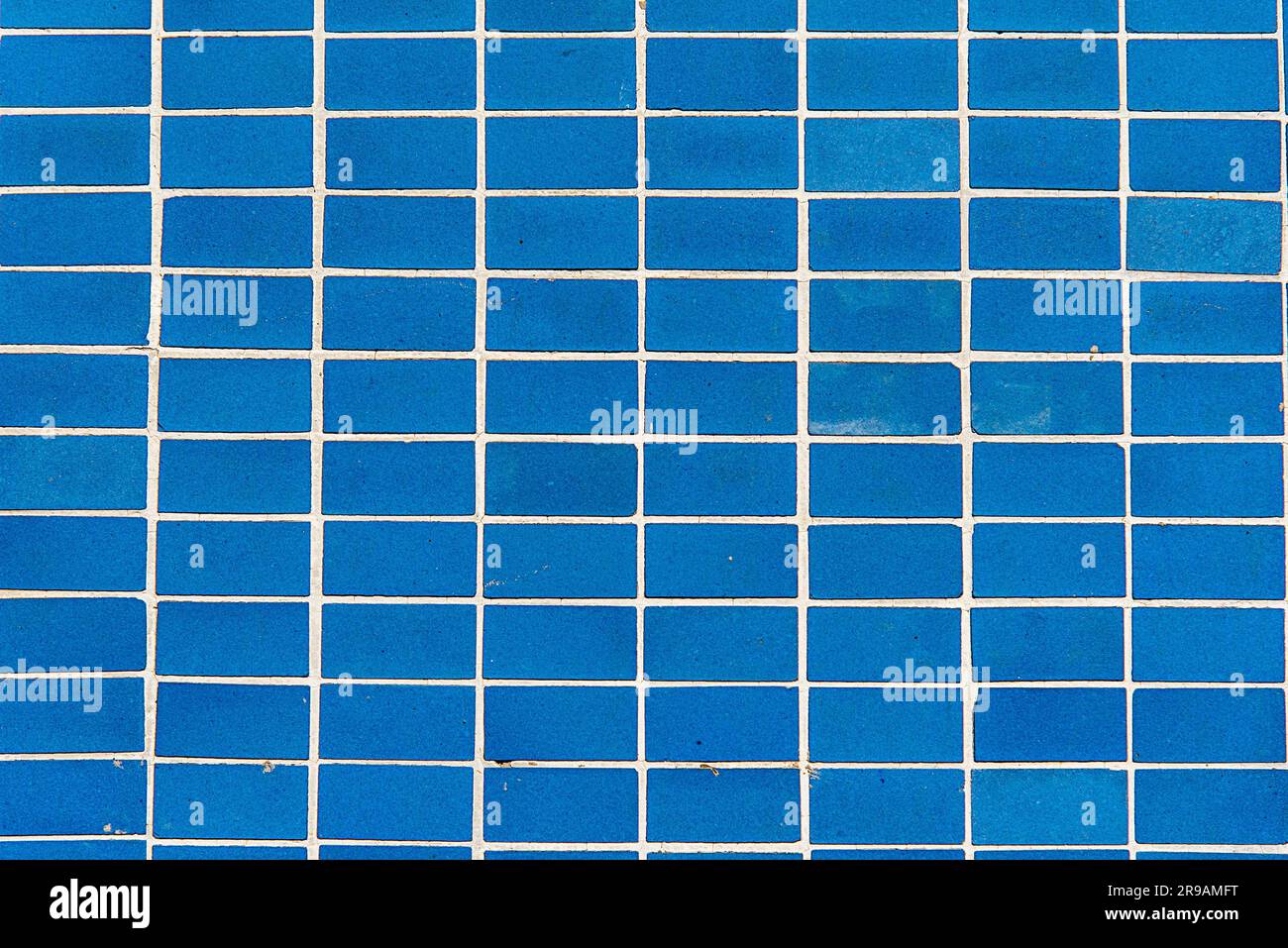 Blue rectangular mosaic tile background Stock Photo