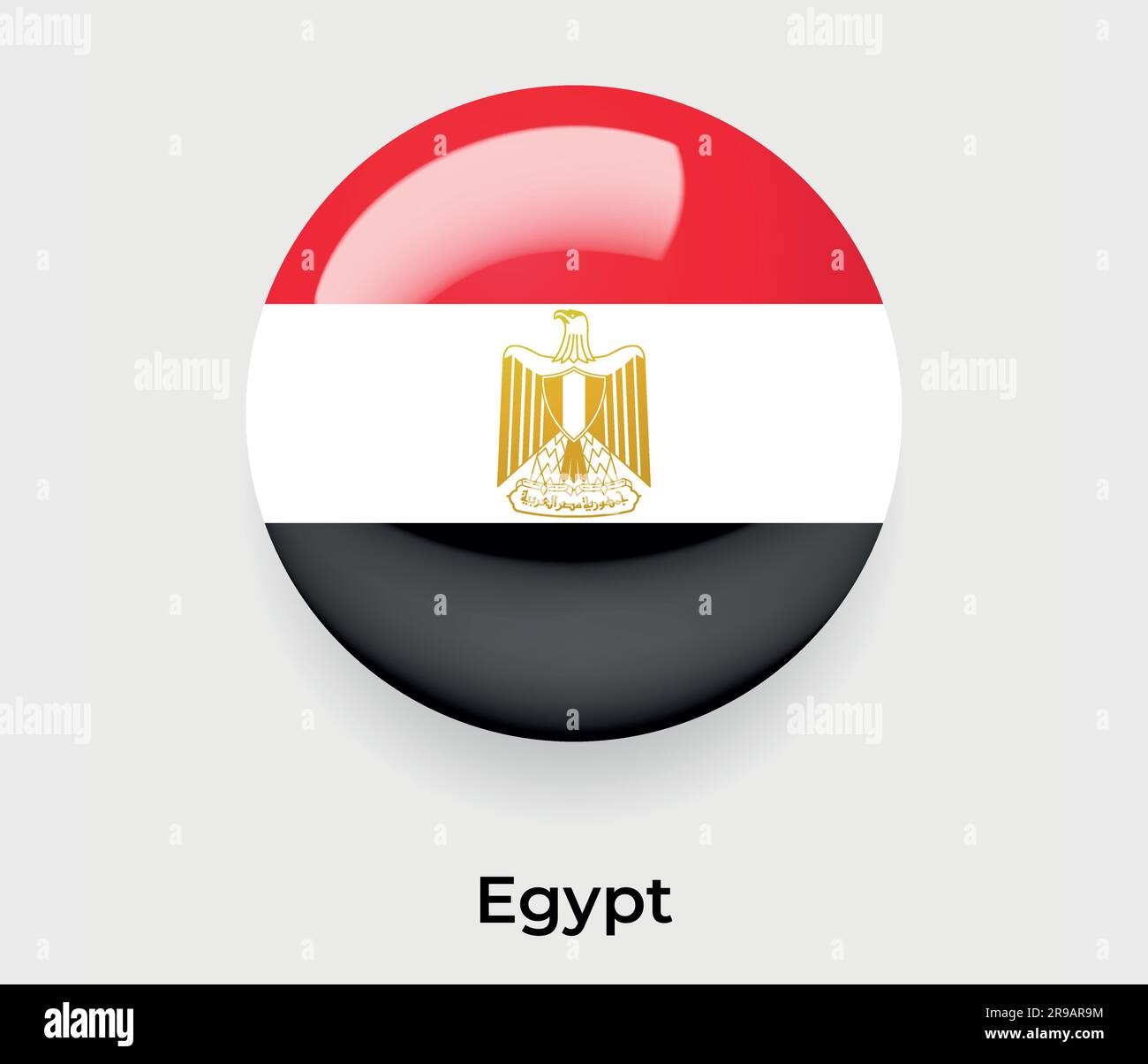 Egypt glossy flag bubble circle round shape icon vector illustration