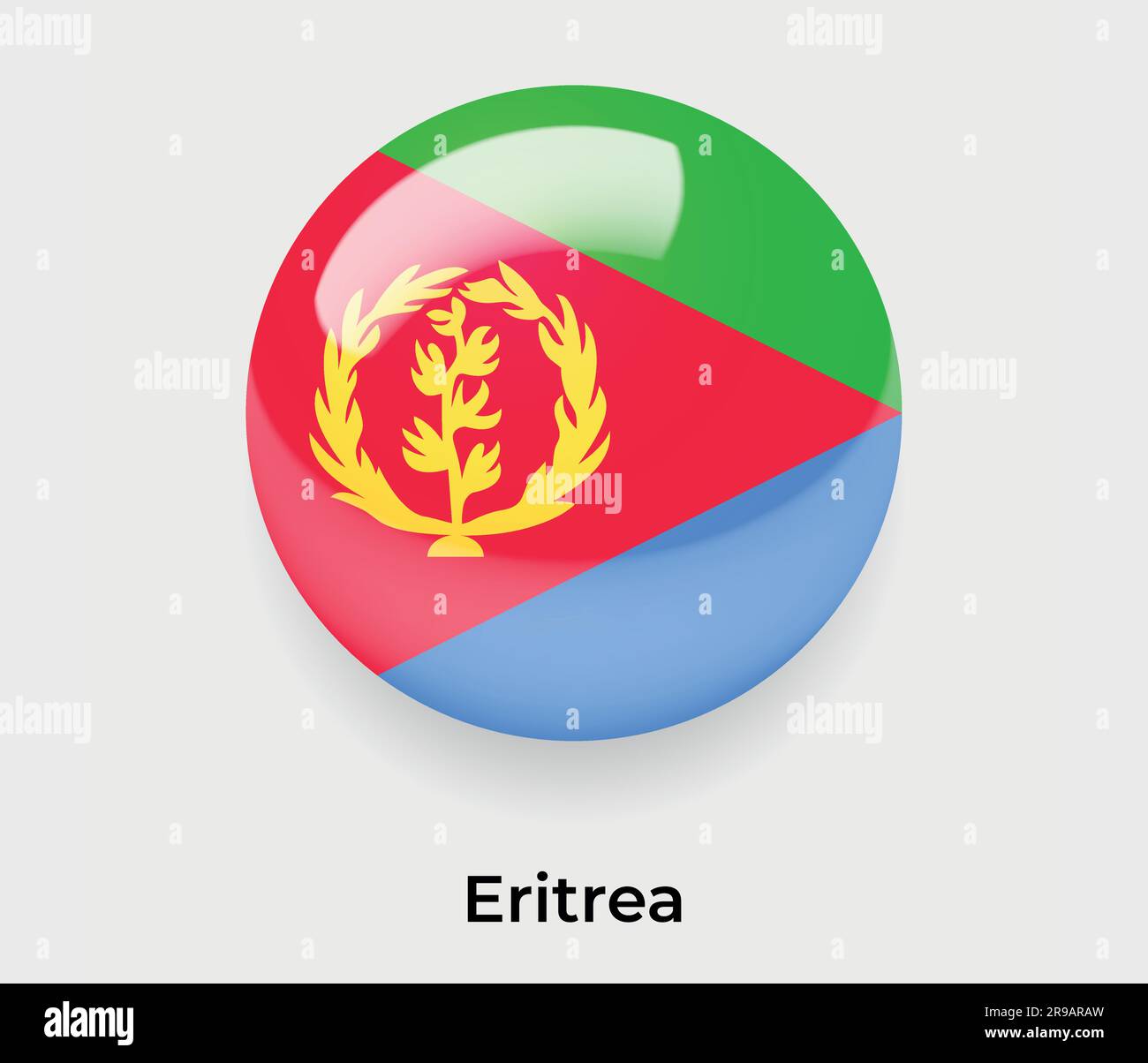 Eritrea glossy flag bubble circle round shape icon vector illustration glass Stock Vector