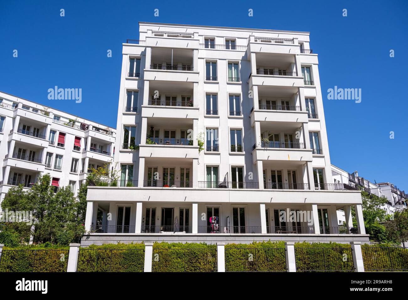 Modern white apartment building seen in Berlin, Germany Stock Photo - Alamy