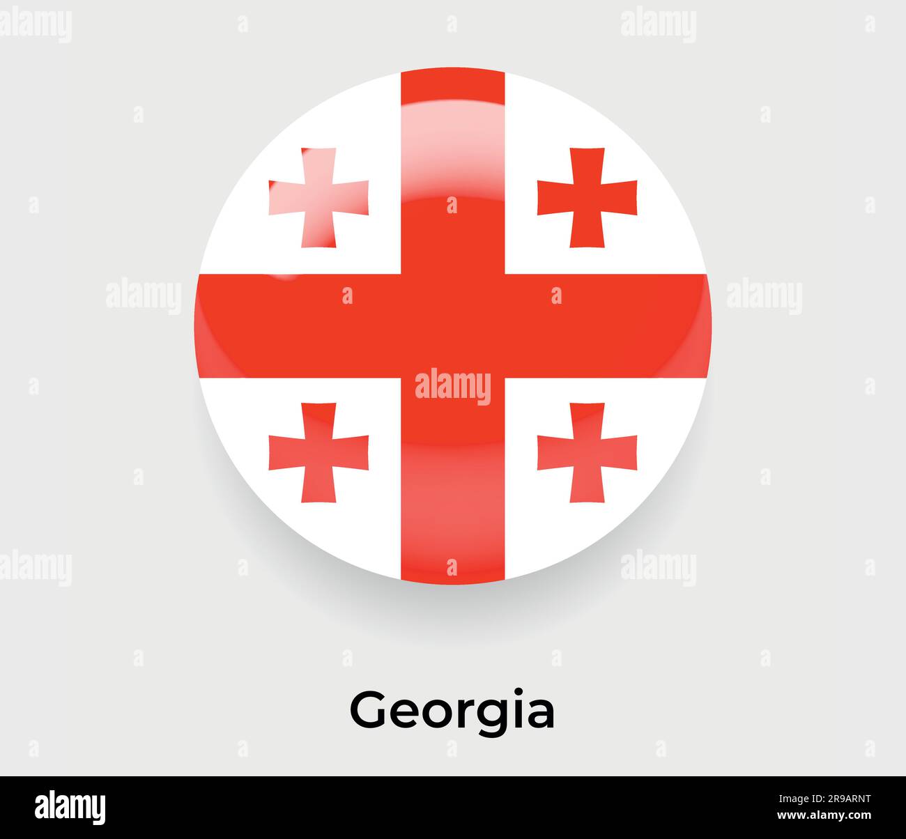 Georgia glossy flag bubble circle round shape icon vector illustration glass Stock Vector
