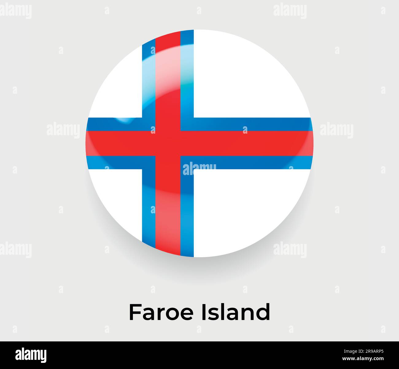 Faroe Island Glossy Flag Bubble Circle Round Shape Icon Vector Illustration Glass Stock Vector 2897