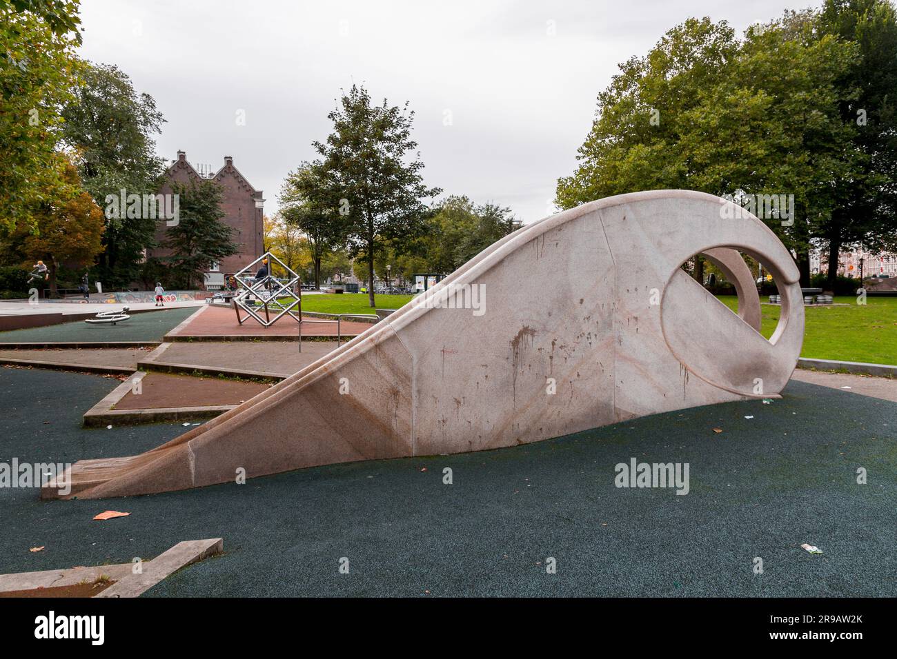 Amsterdam, the Netherlands - October 17, 2021: Marnix Bowl park in Jordaan  district of Amsterdam. the park hosts a popular skating rampage and other r  Stock Photo - Alamy