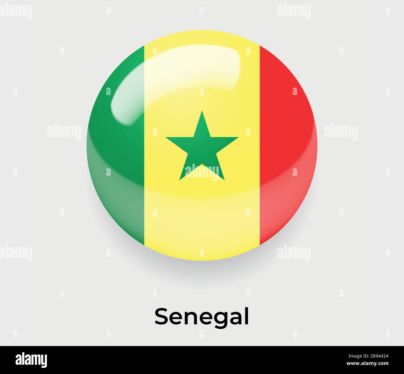 Senegal Glossy Flag Bubble Circle Round Shape Icon Vector Illustration Glass Stock Vector Image 4897