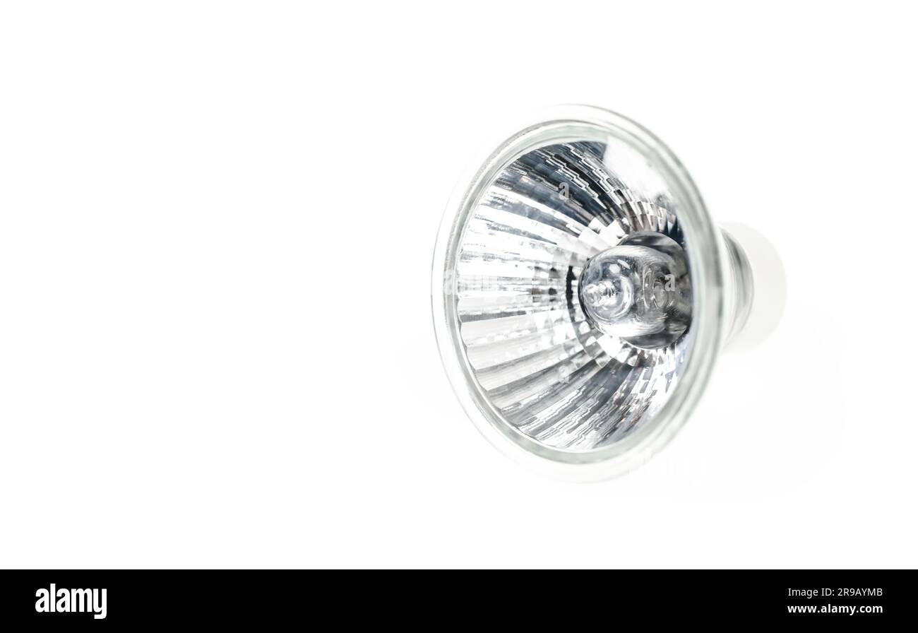 LED spot bulb en metal silver look isolated on white Stock Photo