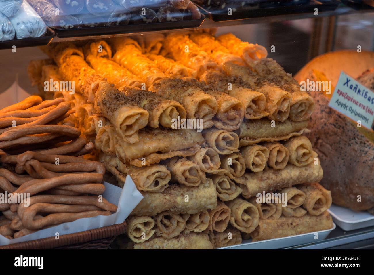Athens, Greece 25 Nov 2021 Traditional Greek snacks and pastry