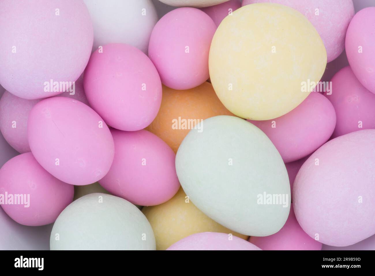 Close-up of easter eggs in various colors Stock Photo