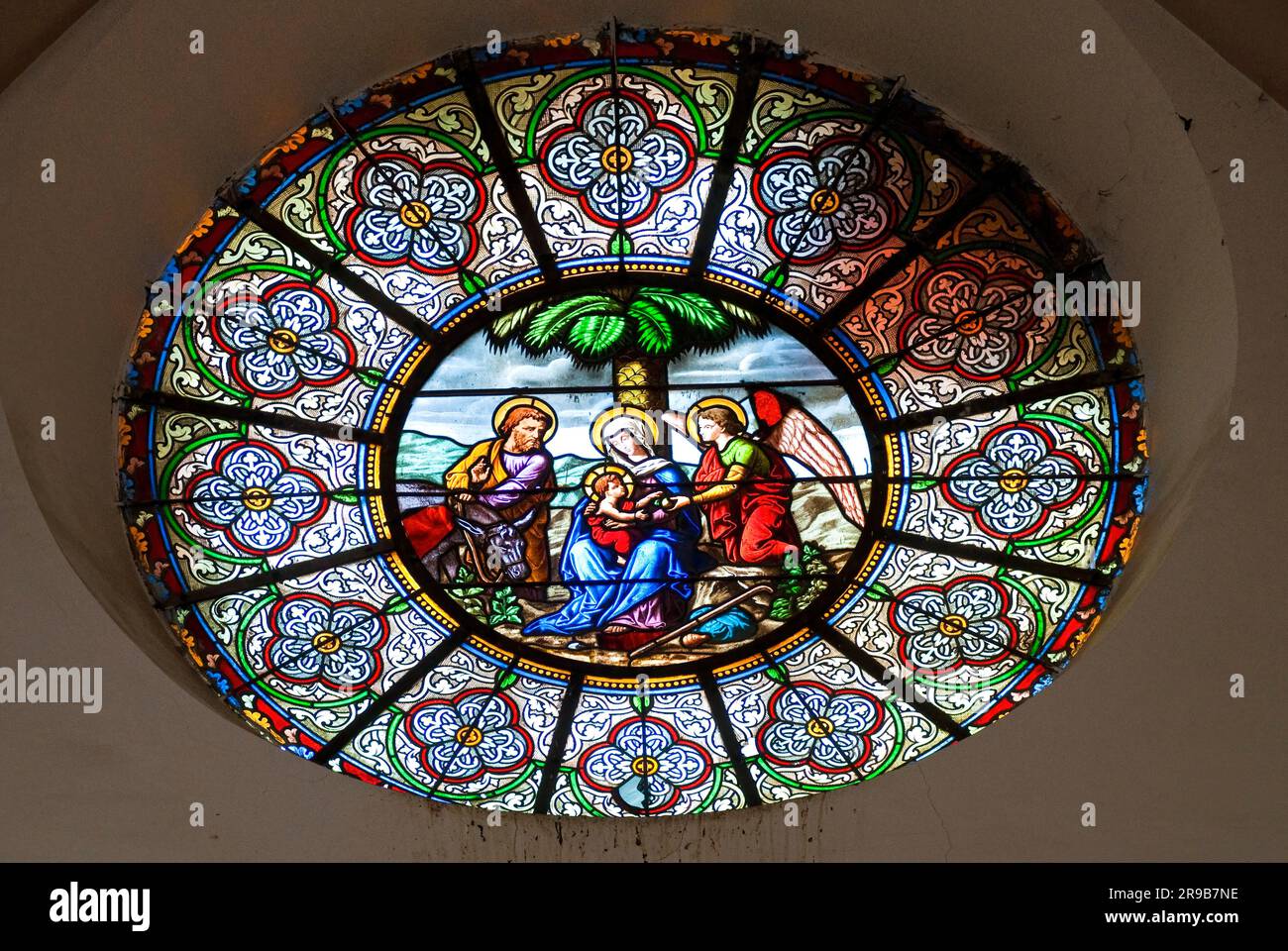 Stained glass windows in St. Mary's Basilica in Shivajinagar, Bengaluru