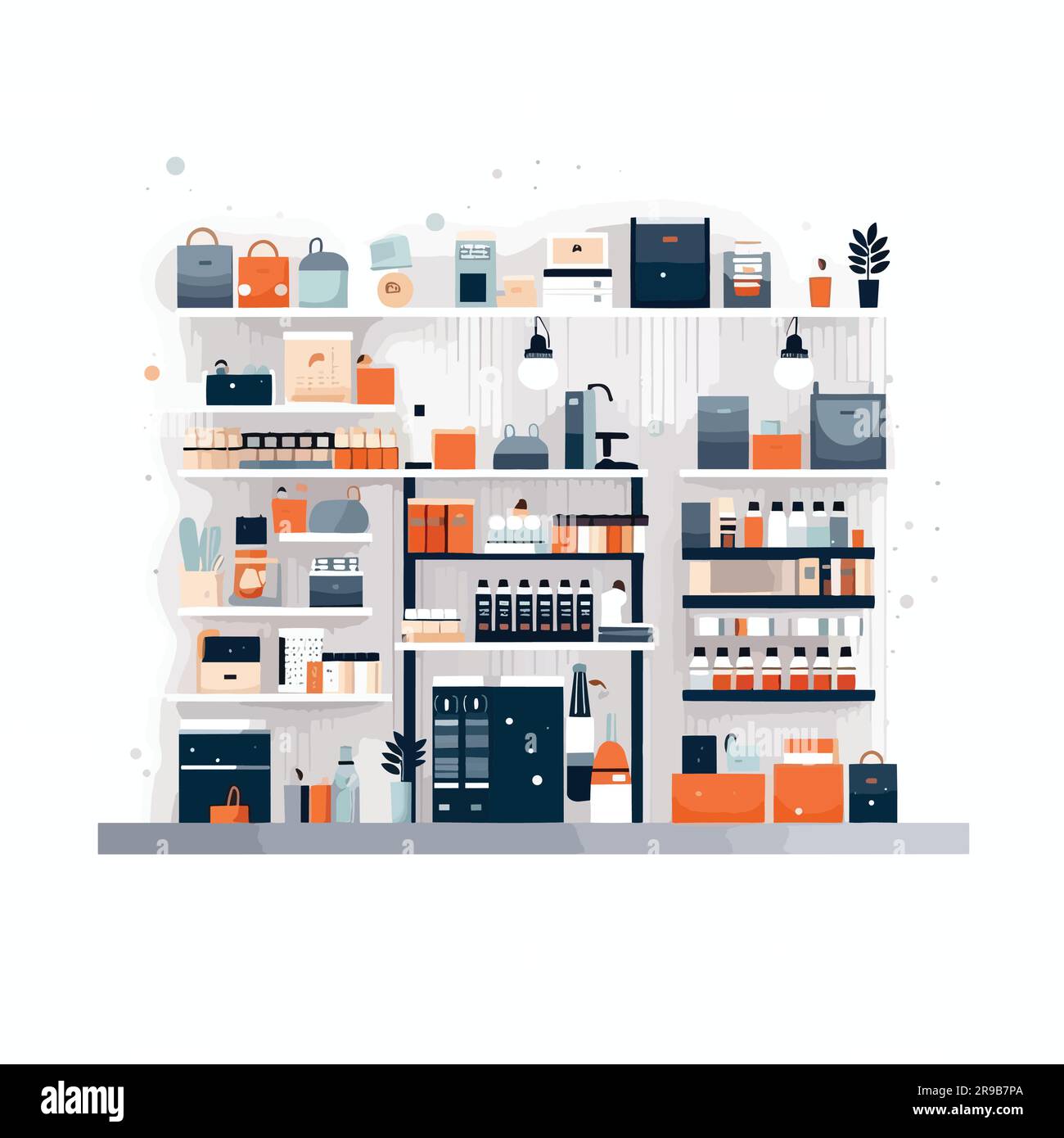 Showcase home interior Stock Vector Images - Alamy