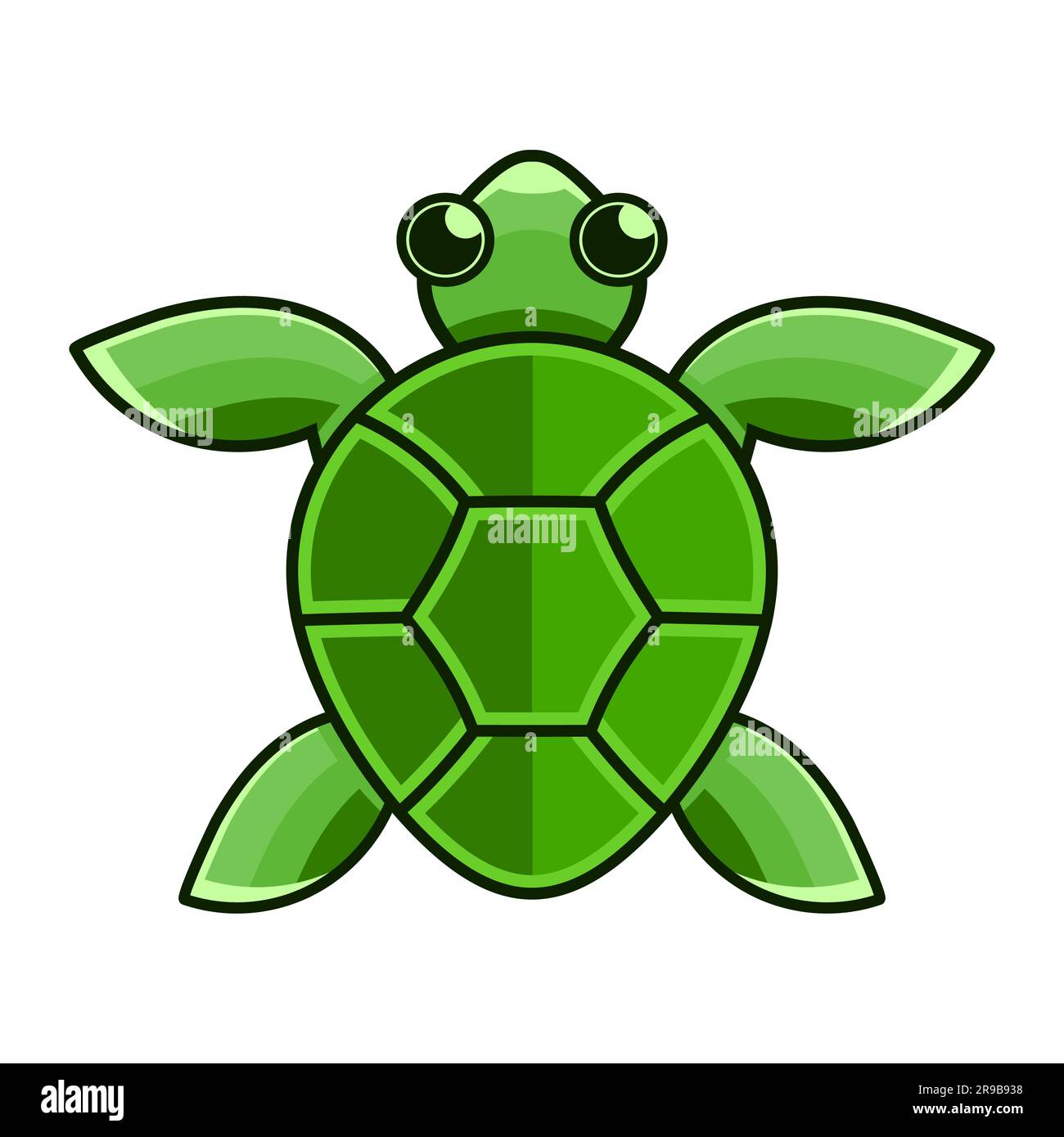 Vector black silhouette of a turtle isolated on background. Stock Vector